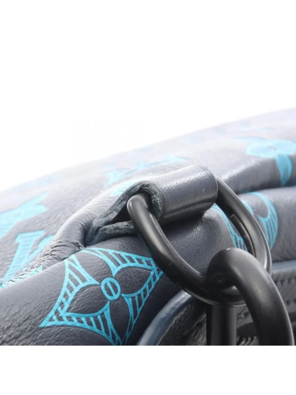 Louis Vuitton Waist Bag Body Duo Sling Blue Leather - Picture 8 of 10